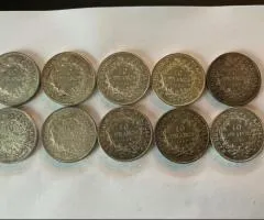 lot 10x 10 francs hercule argent